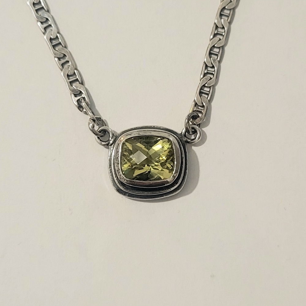 Chic 925 Sterling Silver Necklace with Lemon Citrine Gemstone